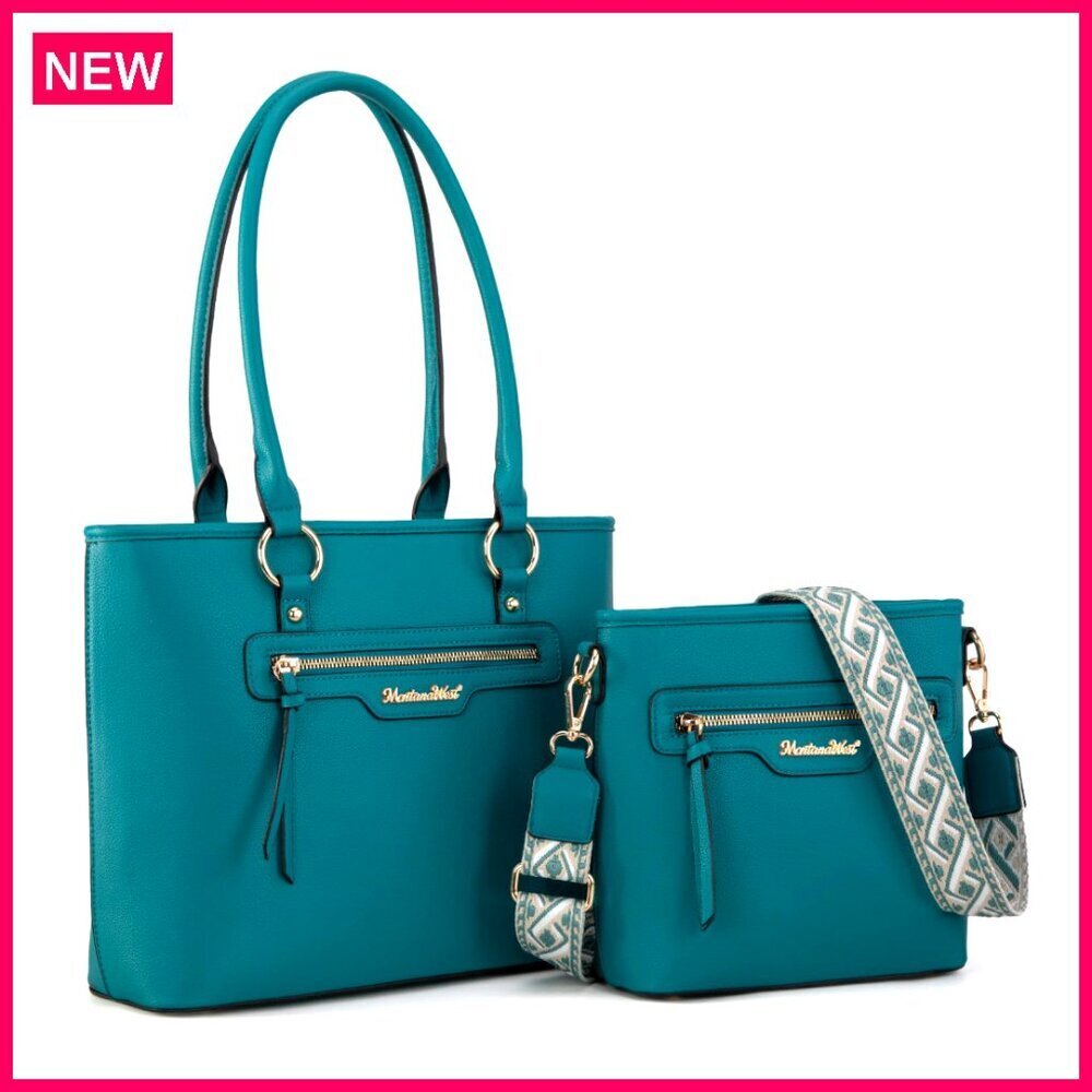 Large Tote and Crossbody Purse Set, Vegan Leather, Durable Hardware